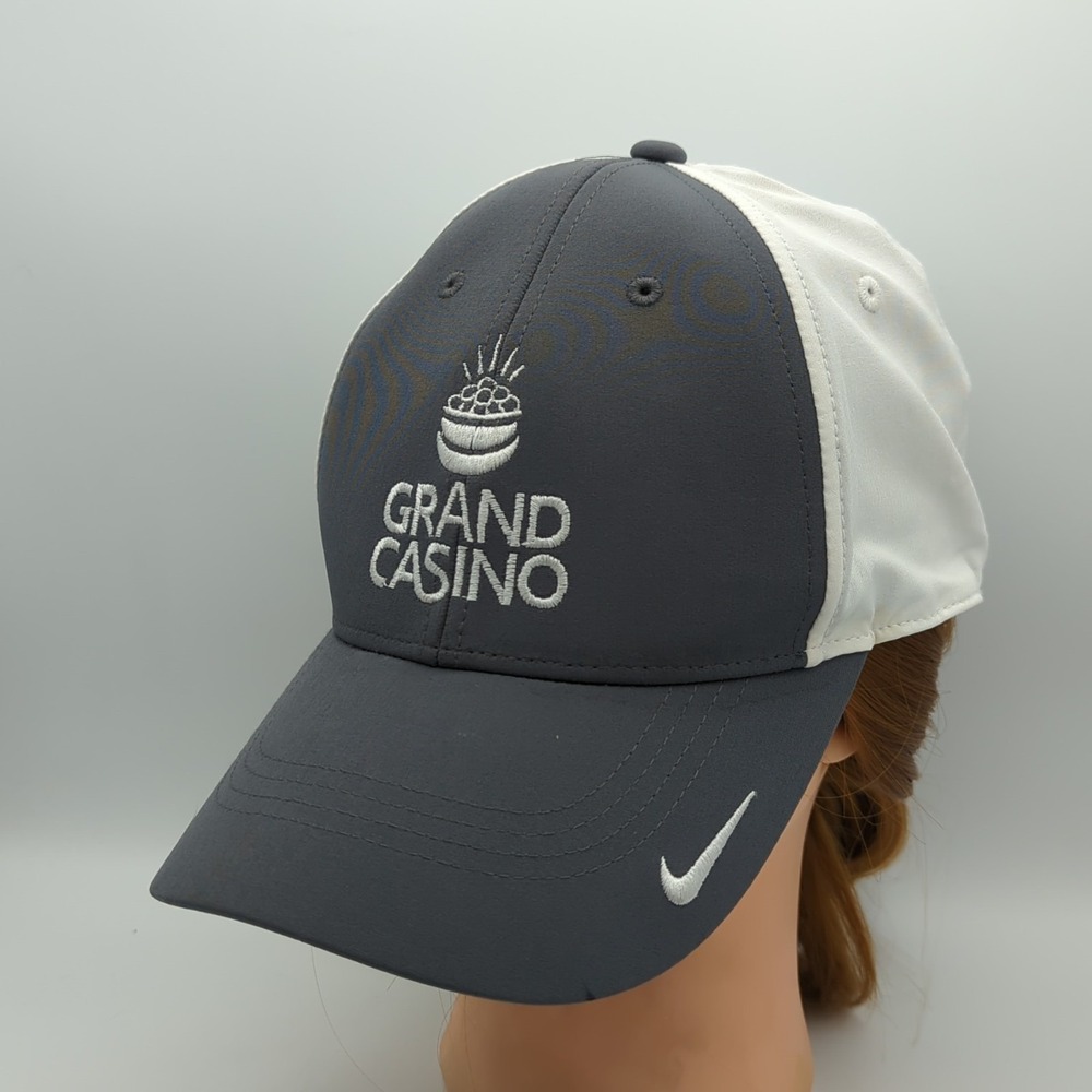 Nike Grand Casino Hat Gray White Dri-FIT Legacy91 Adjustable Cap Promo Golf